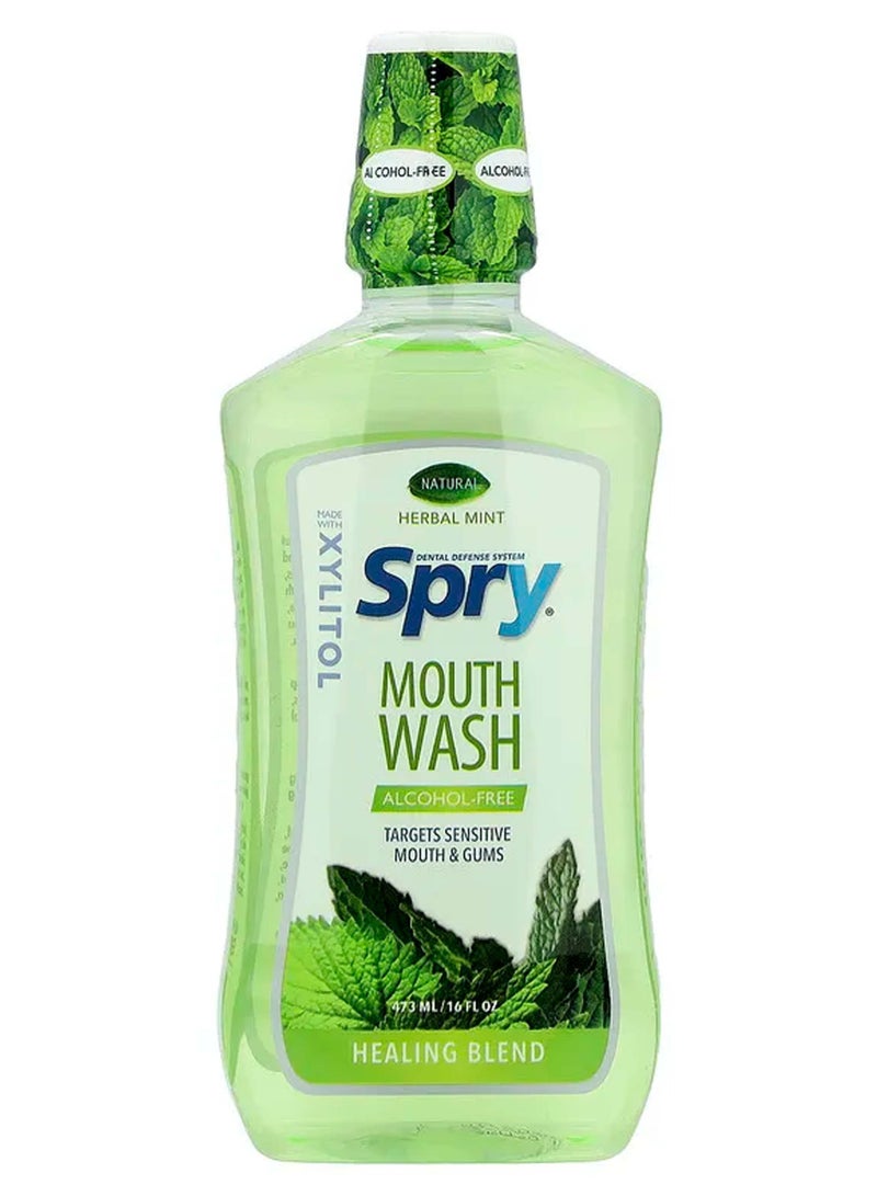 سبراي غسول الفم، خالٍ من الكحول ، نعناع عشبي طبيعي ، 16 أونصة سائلة (473 مل) - Image 1